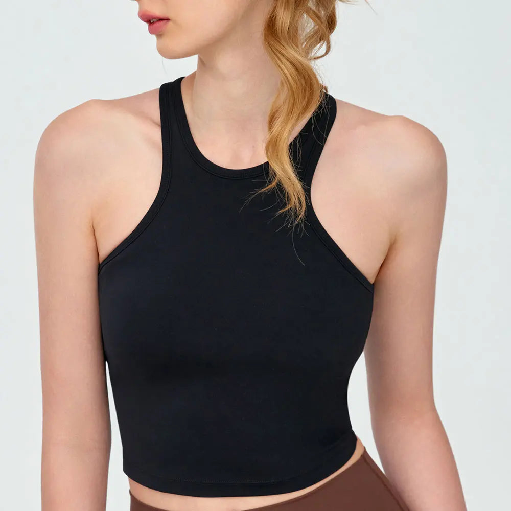 Breathable Quick Drying Sports Vest Round Neck Cross Back Shockproof Skin-friendly fabric Yoga Bra