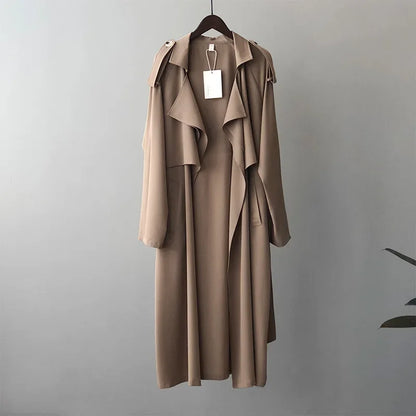 MRMT 2025 Brand New Women's Fashion Temperament Long Windbreaker Female Retro British Wind Loose Jacket Female Women Coats