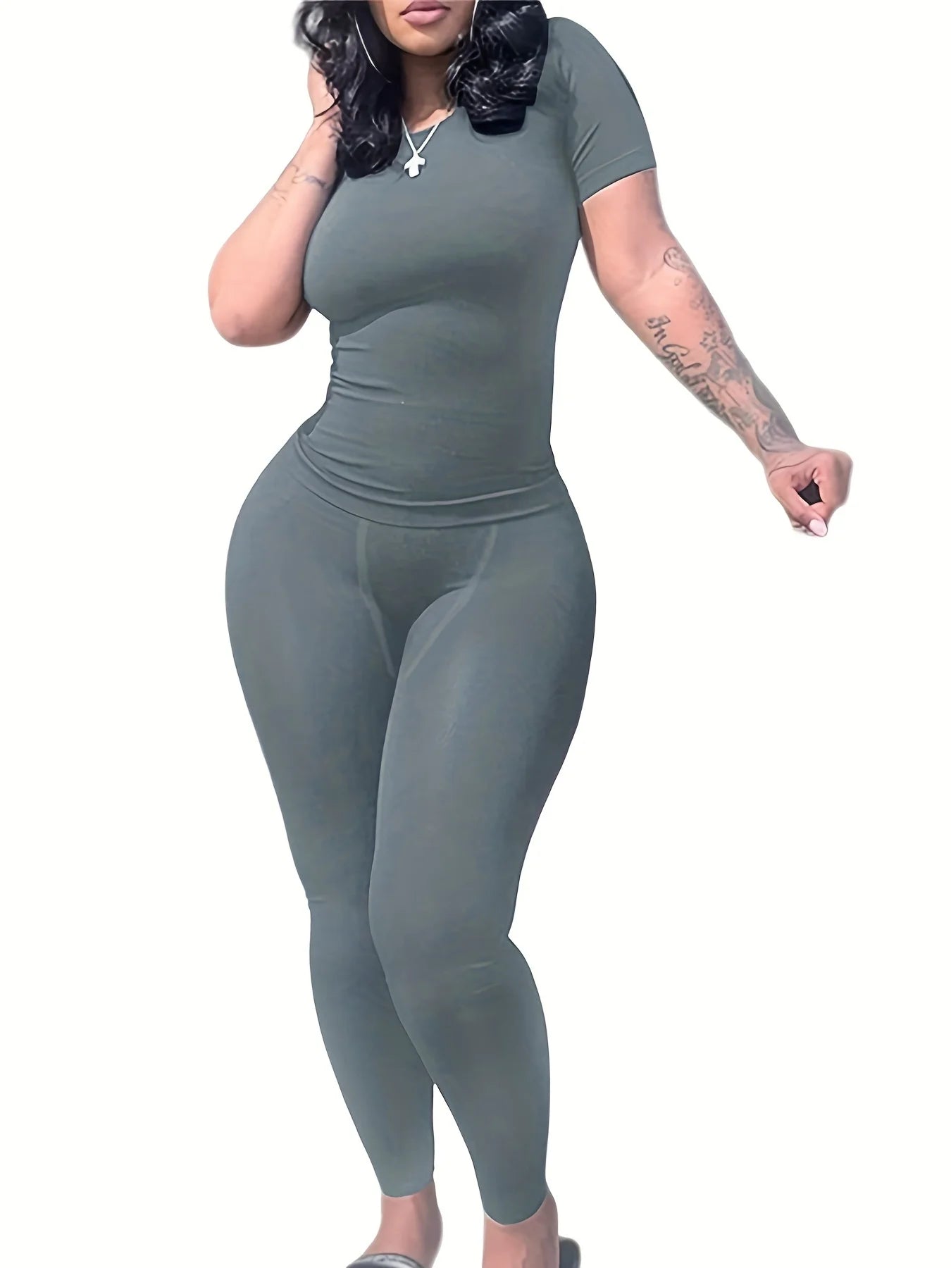 New style Lounge Wear Ribbed Casual 2 Piece Summer Shorts Set For Women Sleeve Top+Elastic Leggings Outfits