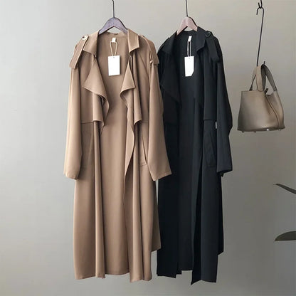 MRMT 2025 Brand New Women's Fashion Temperament Long Windbreaker Female Retro British Wind Loose Jacket Female Women Coats