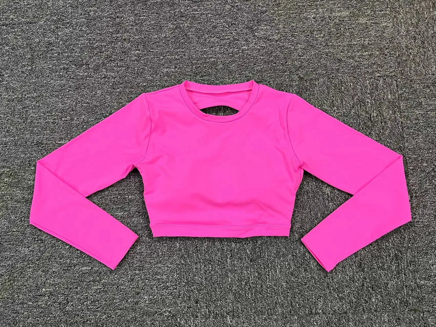 JUREN Women Long Sleeve Sport Shirt Hollow Out Yoga Tops Workout Running T-Shirt Girls Slim Gym Push Up Fitness Crop Top Female