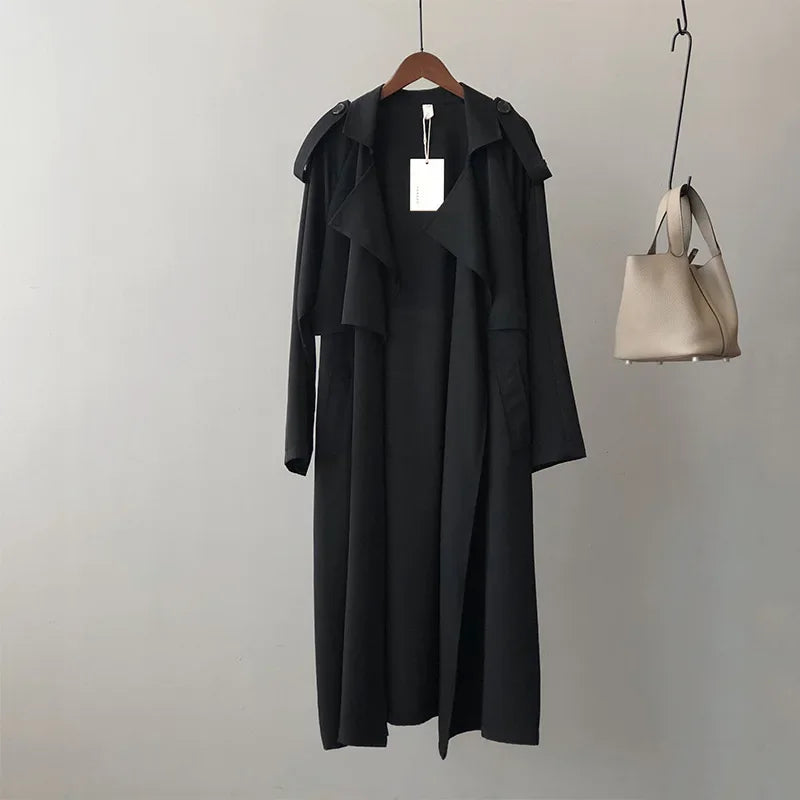 MRMT 2025 Brand New Women's Fashion Temperament Long Windbreaker Female Retro British Wind Loose Jacket Female Women Coats