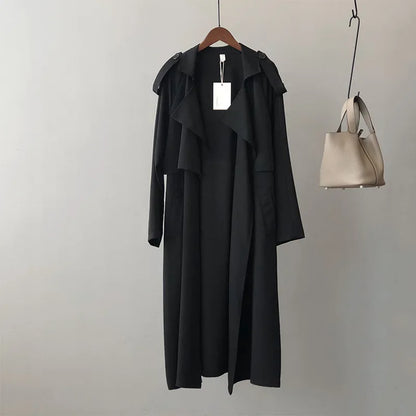 MRMT 2025 Brand New Women's Fashion Temperament Long Windbreaker Female Retro British Wind Loose Jacket Female Women Coats
