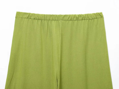 MUJER Women's Pants Sets Pleated Wide Leg Pants for Women Casual High Waist Pants Women Baggy Summer Pants Woman 2025 Trousers