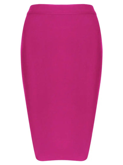 BEAUKEY Sexy Yellow Bandage Skirts 2023 Women Summer High Waist Quality Pink Black White Party Skirts XL Tight Office Lady Skirt