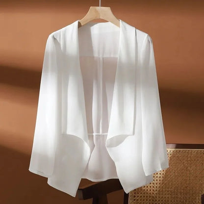 Fashion Chiffon Coat Shawl Female New 2025 Summer Clothes Sun Protection Clothing Women's Summer Thin Jacket Cardigan Tops