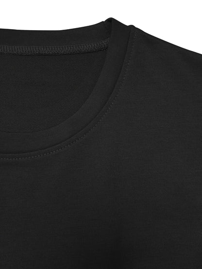 Teddy Bear Print Crew Neck T shirt Casual Long Autumn winter top women's long sleeved T-shirt loose comfortable black  white