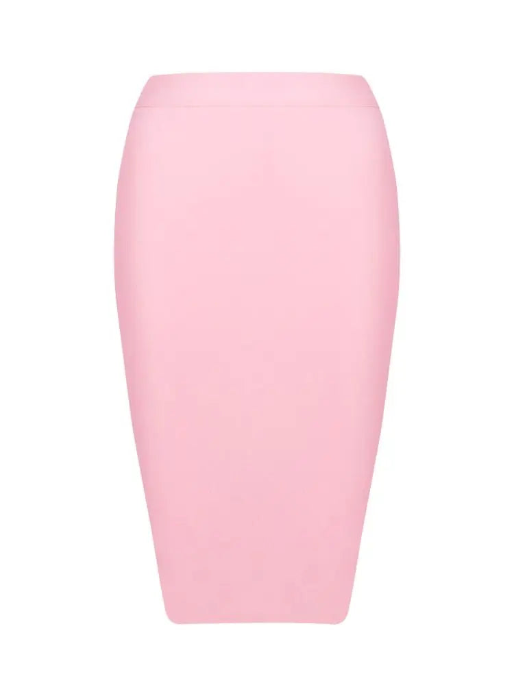 BEAUKEY Sexy Yellow Bandage Skirts 2023 Women Summer High Waist Quality Pink Black White Party Skirts XL Tight Office Lady Skirt