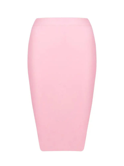 BEAUKEY Sexy Yellow Bandage Skirts 2023 Women Summer High Waist Quality Pink Black White Party Skirts XL Tight Office Lady Skirt