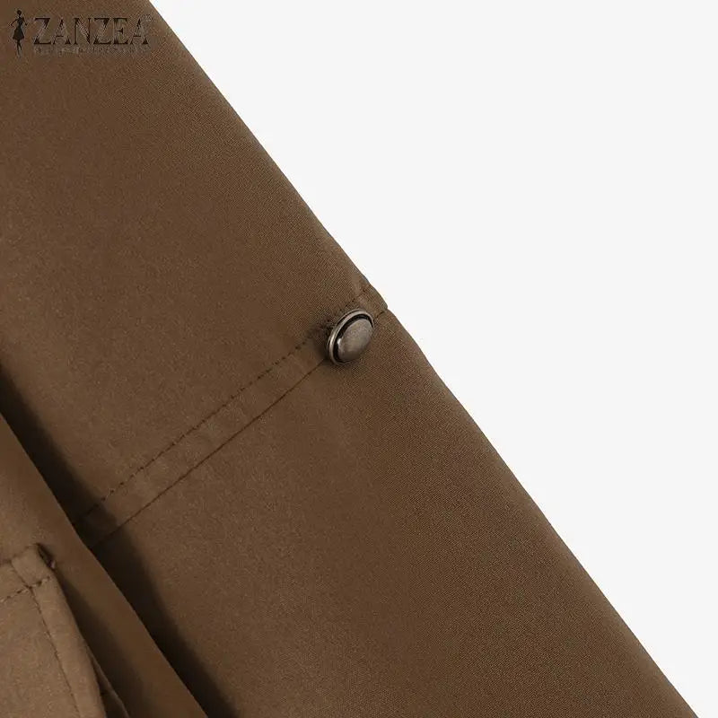 ZANZEA Fashion OL Jackets Woman Long Sleeve Stand Collar Outerwear Autumn Vintage Party Work Wear Female Elegant Button UP Coats