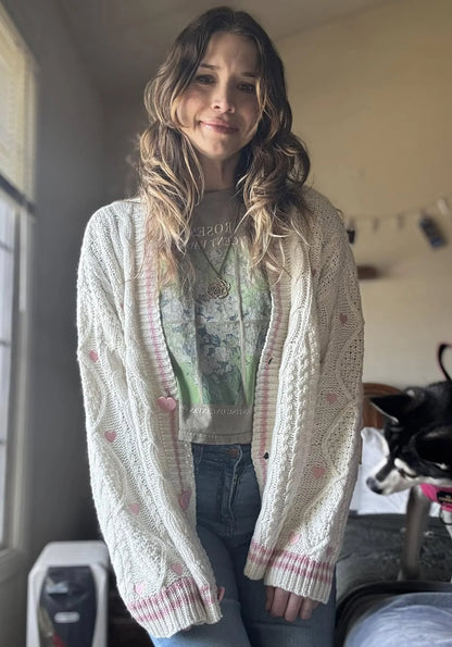 TS Lover Album Knitted Beige Valentine Cardigan Gift