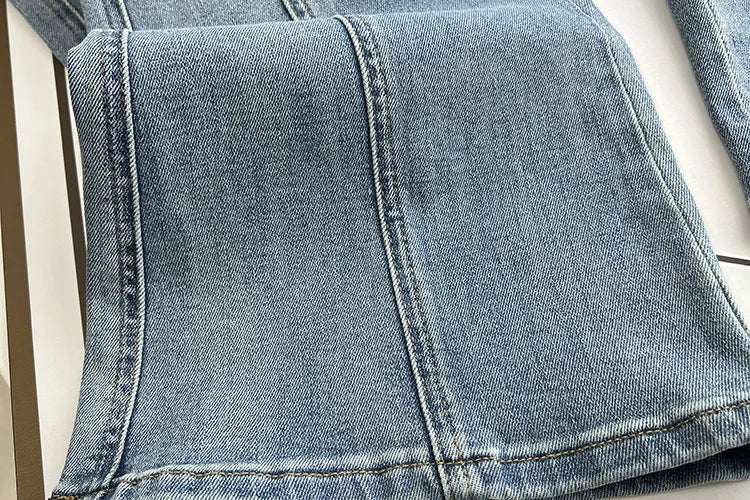 Plus Size Women's High Waisted Slim Flared Jeans 2025 Spring Stretch Denim Pants Curvy Premium Slimming & Lengthening Design