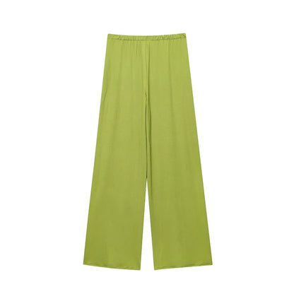 MUJER Women's Pants Sets Pleated Wide Leg Pants for Women Casual High Waist Pants Women Baggy Summer Pants Woman 2025 Trousers