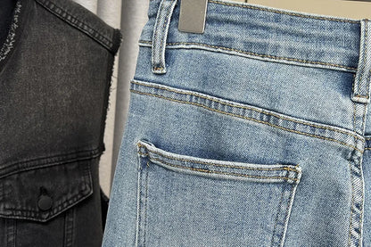 Plus Size Women's High Waisted Slim Flared Jeans 2025 Spring Stretch Denim Pants Curvy Premium Slimming & Lengthening Design