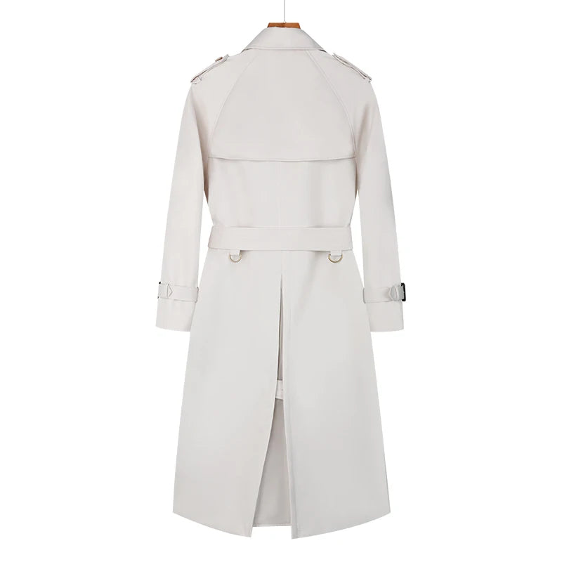 High quality khaki double breasted cotton women's trench coat British fashion custom rainproof long women's coat windbreaker