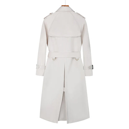 High quality khaki double breasted cotton women's trench coat British fashion custom rainproof long women's coat windbreaker