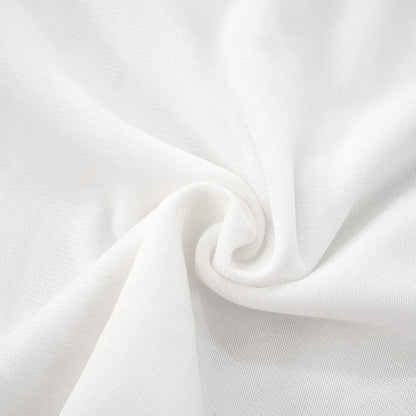 Female's Autumn T-Shirt Sheer Mesh Off-Shoulder Curved Hem Pullover Long Sleeve Women's Top Comfortable Clothing For Lady