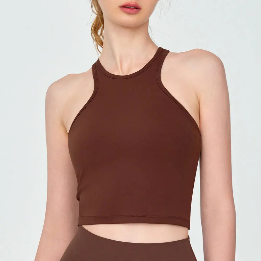 Breathable Quick Drying Sports Vest Round Neck Cross Back Shockproof Skin-friendly fabric Yoga Bra