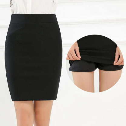 Office Lady Work Business Social Sexy Black Skirts Summer Women Elasticity Slim Wrap Hip All-match Female Short Skinny Skirt