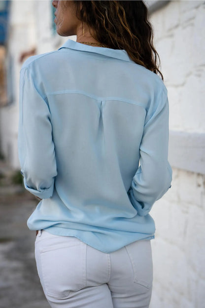 Women Shirt Spring Summer Casual Long Sleeve Button Solid Color Blouses And Tops 2023 Office Ladies Shirts White Top S-5XL