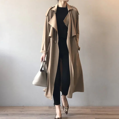 MRMT 2025 Brand New Women's Fashion Temperament Long Windbreaker Female Retro British Wind Loose Jacket Female Women Coats
