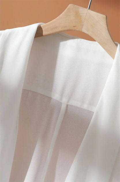 Fashion Chiffon Coat Shawl Female New 2025 Summer Clothes Sun Protection Clothing Women's Summer Thin Jacket Cardigan Tops