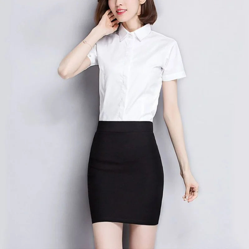 Office Lady Work Business Social Sexy Black Skirts Summer Women Elasticity Slim Wrap Hip All-match Female Short Skinny Skirt