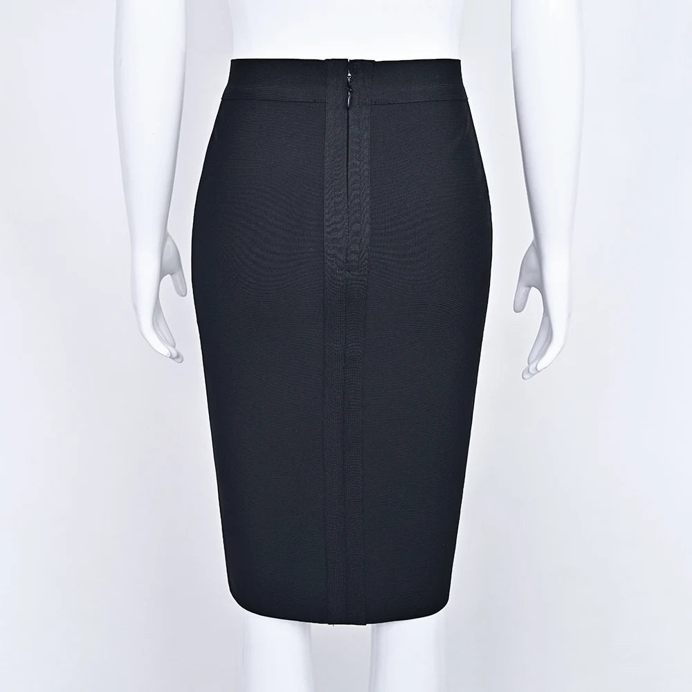 BEAUKEY Sexy Yellow Bandage Skirts 2023 Women Summer High Waist Quality Pink Black White Party Skirts XL Tight Office Lady Skirt