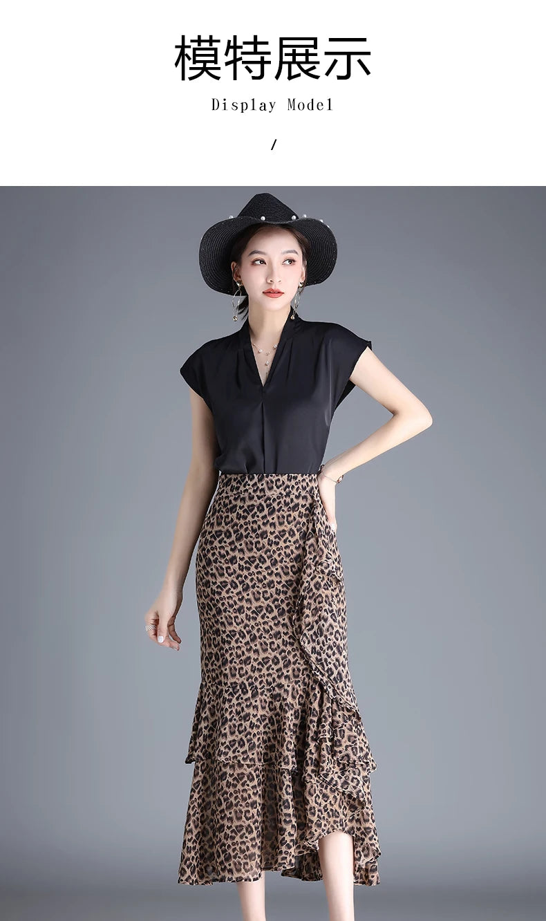ZUZK Fashion Irregular Fishtail Chiffon Skirts Elegant High Waist Summer Luxury Party Skirt Female Ruffles Long Skirts