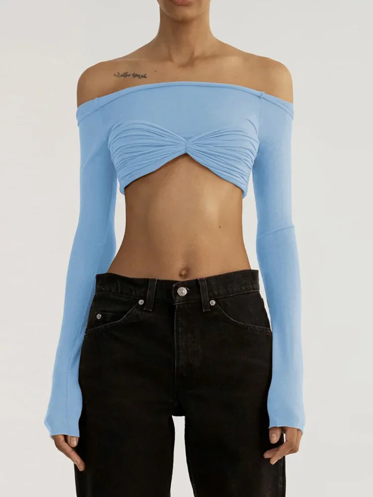 Tossy Mesh Sheer Off-Shoulder Top Shirt For Women New Long Sleeve See-Through Lace Knit Pullover Tops Summer Mesh Top Tee Shirt