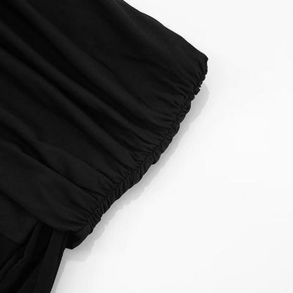 Off Shoulder Autumn Female's T-Shirt Solid Color Asymmetric Slash Neck Patchwork Women's Top Sexy Long Sleeve T-Shirt For Lady