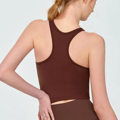 Breathable Quick Drying Sports Vest Round Neck Cross Back Shockproof Skin-friendly fabric Yoga Bra