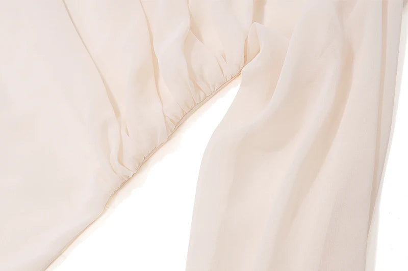 Candyhot Irregular Sexy Off Shoulder Oblique-neck Flower Applique T Shirt French Fashion Long Sleeve Crop Tops Chic Mesh Camis