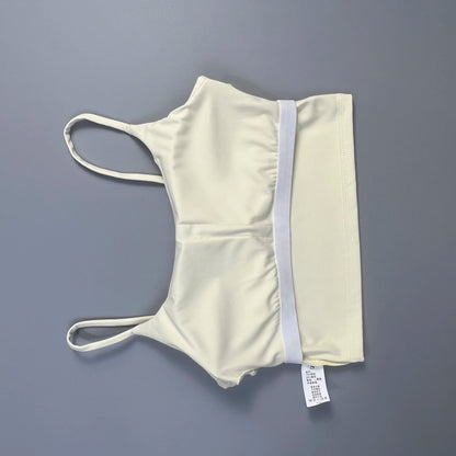 Double Face Hair Sports Girls Fall Running Fitness Vest With Chest Pad Strap Spice