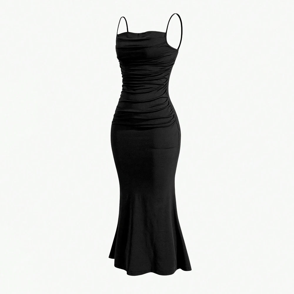Mia Muse Women's Party Dresses Maxi Spaghetti Strap Elegant Slim Evening Wedding Guest Multi-Color Summer Milkmaid Dresses