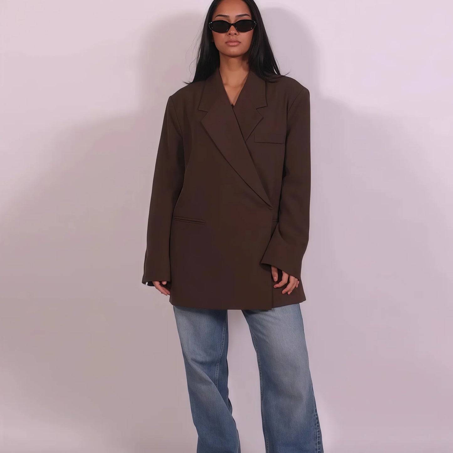 Women's Suit Jackets Loose Lapel One Button Short Sleeve Blazers 2025 Summer Elegant Lady Office Outwear Street