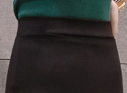 New Style Summer Fashion Elastic Waist Half-length Skirt 2025 Plus Size Women's Clothing Side-Slit Bodycon Skirts