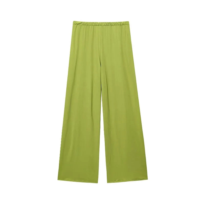 MUJER Women's Pants Sets Pleated Wide Leg Pants for Women Casual High Waist Pants Women Baggy Summer Pants Woman 2025 Trousers