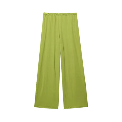 MUJER Women's Pants Sets Pleated Wide Leg Pants for Women Casual High Waist Pants Women Baggy Summer Pants Woman 2025 Trousers