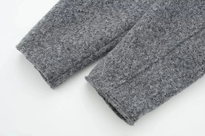 TRZA Women Fashion Patch Pockets With Flaps Cropped Jacket Coat Vintage Long Sleeve Front Zipper Female Outerwear Chic Tops