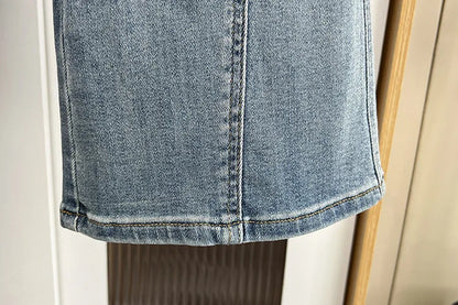 Plus Size Women's High Waisted Slim Flared Jeans 2025 Spring Stretch Denim Pants Curvy Premium Slimming & Lengthening Design