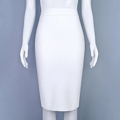 BEAUKEY Sexy Yellow Bandage Skirts 2023 Women Summer High Waist Quality Pink Black White Party Skirts XL Tight Office Lady Skirt