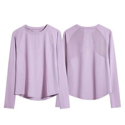 DRUR Fitness T-shirts Women Running Shirts Long Sleeve Quick Dry Breathable Sports Top Jogger Workout Pullover Top Sportswear