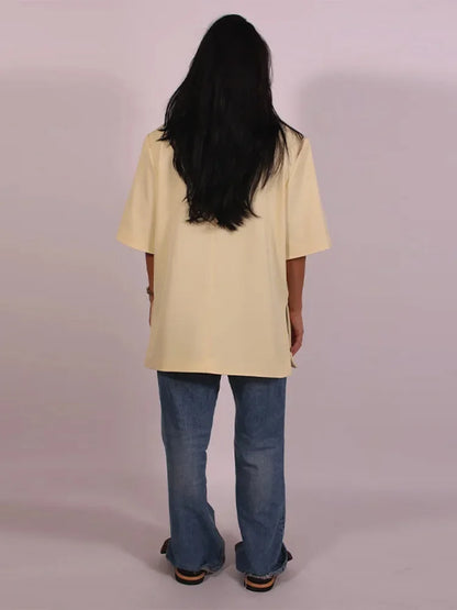 Fashion Lapel Suit Jacket Women Casual Loose Short Sleeve Office Lady Coat 2025 New Chic Autumn Single Button Oversize Jacket