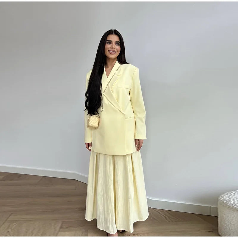 Women's Suit Jackets Loose Lapel One Button Short Sleeve Blazers 2025 Summer Elegant Lady Office Outwear Street