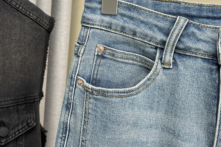 Plus Size Women's High Waisted Slim Flared Jeans 2025 Spring Stretch Denim Pants Curvy Premium Slimming & Lengthening Design