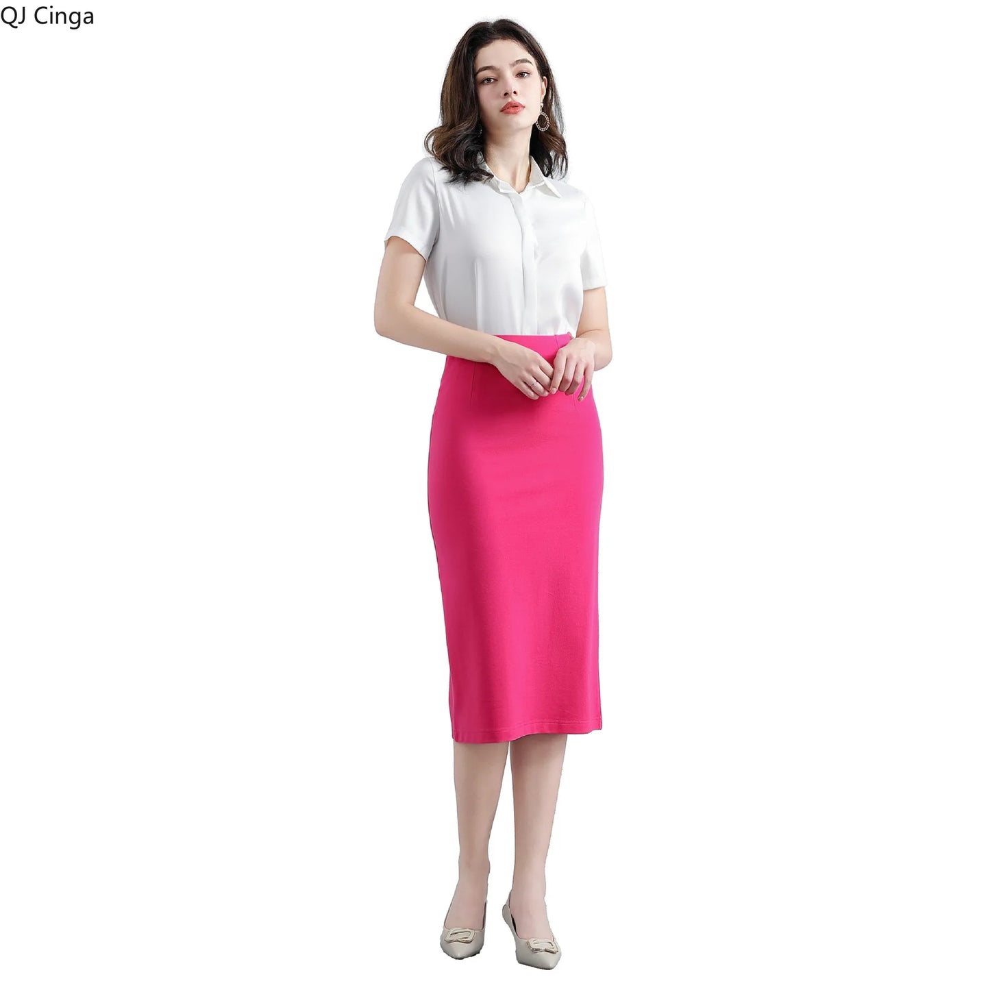 Women's Professional High Waist Long Pencil Skirt, Slim Fit Black Hip-hugging Skirt for Office Commute
