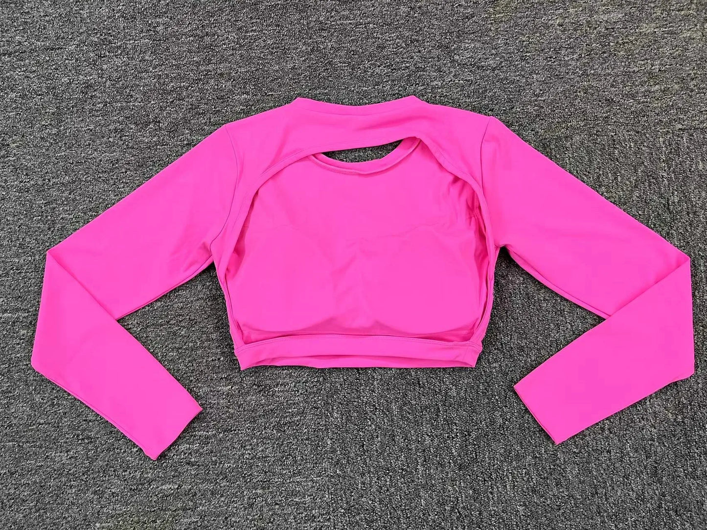 JUREN Women Long Sleeve Sport Shirt Hollow Out Yoga Tops Workout Running T-Shirt Girls Slim Gym Push Up Fitness Crop Top Female