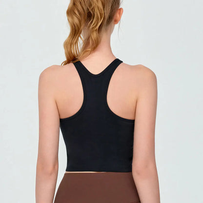 Breathable Quick Drying Sports Vest Round Neck Cross Back Shockproof Skin-friendly fabric Yoga Bra