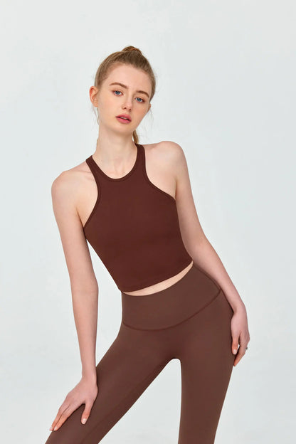 Breathable Quick Drying Sports Vest Round Neck Cross Back Shockproof Skin-friendly fabric Yoga Bra